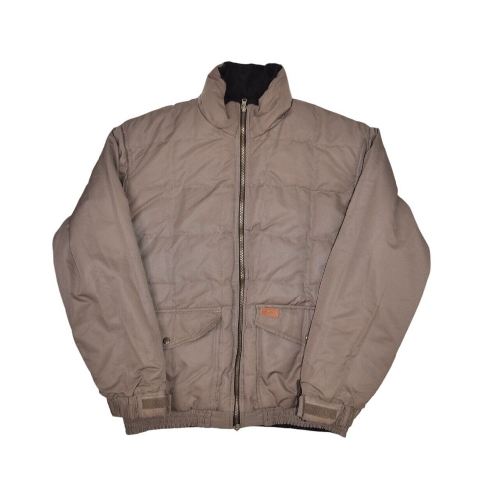 Outback Trading Jacket Mens Large Quilted Reversible Goose Down Insulated Bomber